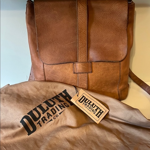 Duluth Trading Caramel Brown Leather Backpack with Adjustable Straps - Picture 4 of 16